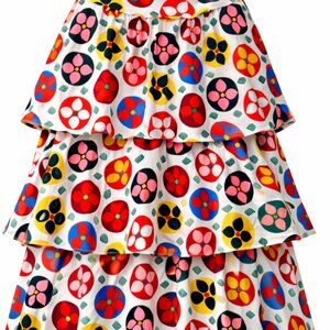 Fortunata - Floral Tiered Ruffle Maxi Skirt - Size M - Like New